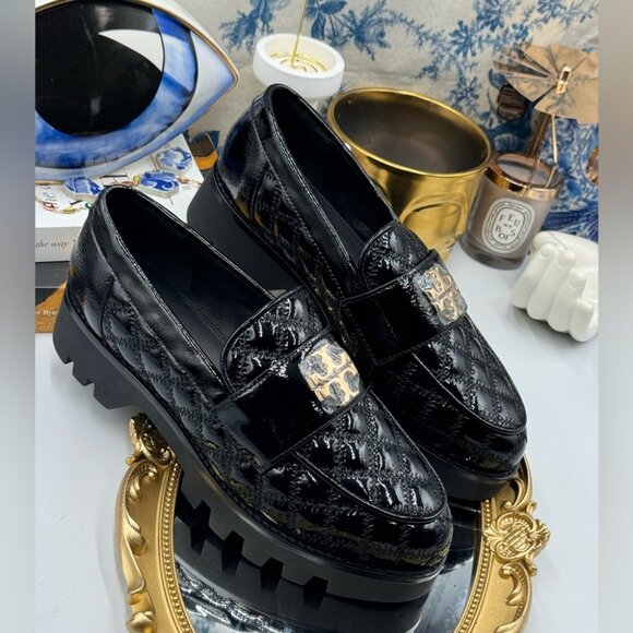 Tory Burch Shoes - 🆕 TORY BURCH 🧿 NWOB Mini Everly Quilted Patent Platform Loafer Sz 6.5